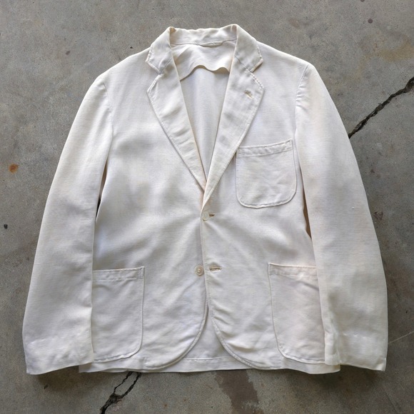 Other - Vintage 1930s Cream Pure Irish Linen Sport Coat 40 Short Made in USA